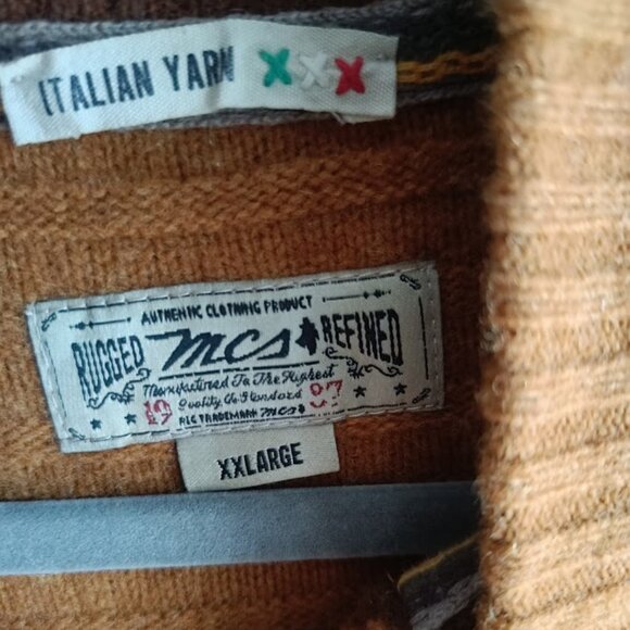 XXL🍂Men's Marlboro classics (MCS) Brown Brandy Wool Blend Sweater Pullover - Picture 6 of 9